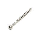 Rimba Hollow Penis Plug in Ribbed Design Silver Ø 1 cm