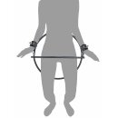 Rimba Restraint Ring with leather cuffs and padlock