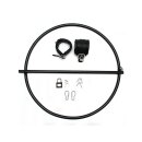 Rimba Restraint Ring with leather cuffs and padlock
