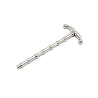 Rimba Ribbed Urethral Sound Silver 8 mm