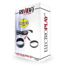 Rimba Electro set silicone cock rings. uni polar. flat