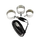 Rimba Electro set aluminum cock rings, 3 sizes uni-polar