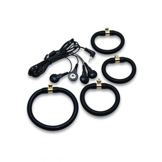 Rimba Electro set silicone cock rings. uni polar