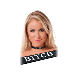 Rimba Collar with Bitch Lettering Black