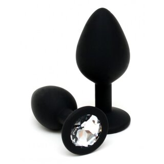 Rimba 2-teiliges Buttplug Set Schwarz Ø 2,8-3,8 cm