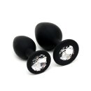 Rimba 2-teiliges Buttplug Set Schwarz Ø 2,8-3,8 cm