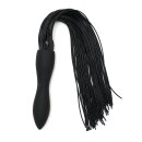 Rimba Latex Play - Whip with Vibrating Dildo - Black