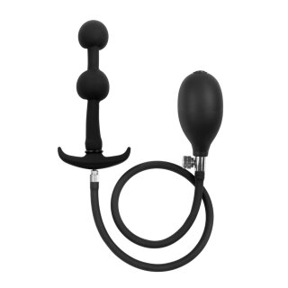 Rimba Latex Play - Inflatable Anal Plug with Double Balloon and Pump - Black