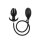 Rimba Latex Play - Inflatable Anal Tulip-Shaped Plug with Pump - Black