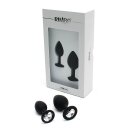 Rimba Berlin Bling Buttplug 2-teiliges Set Schwarz Ø 3,8 cm