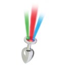 Rimba Toys Pisa Butt Plug mit LED Leuchten Silber Ø 3,2 cm