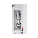 Rimba Toys Pisa Butt Plug mit LED Leuchten Silber Ø 3,2 cm