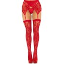 Leg Avenue Lace thigh highs & garterbelt rot O/S