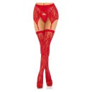 Leg Avenue Lace thigh highs & garterbelt red O/S