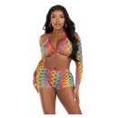 Leg Avenue Rainbow top, shrug & shorts