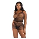 Leg Avenue Rainbow top, shrug & shorts black O/S