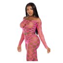 Leg Avenue Net crop top & footless tights pink O/S