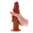 Silicone Foreskin Dong 22 cm Caramel skin tone