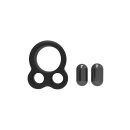 Dream Toys Ramrod cock ring with 2 weighted balls black