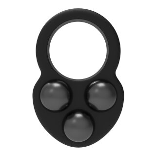 Dream Toys Ramrod cock ring with 3 weighted balls black