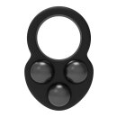 Dream Toys Ramrod cock ring with 3 weighted balls black