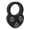 Dream Toys Ramrod cock ring with 3 weighted balls black