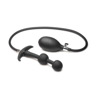 XR Brands Ass Rattler - gewichtete aufblasbare Silikon Anal Plug - schwarz