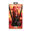 XR Brands Vulcan - Silikon Dildo - Schwarz/Rot