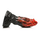 XR Brands Vulcan - Silikon Dildo - Schwarz/Rot