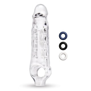 Size Up Clear View Studded Penis Extender With Ball Loop