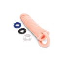 Size Up Silicone Realistic Penis Extender With Ball Loop Flesh