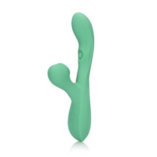 Loveline Pulse Wave and Tongue Flickering Rabbit Vibrator - Blue Grass