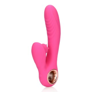 Loveline Tongue Flickering and Heating Rabbit Vibrator - Exuberant Pink