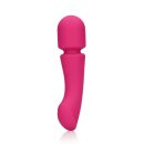 Loveline Ultra Soft Silicone Double-Sided Wand Vibrator - Prestone Pink