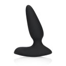 Loveline Smooth Vibrating Anal Plug with Remote Control - Licorice Black
