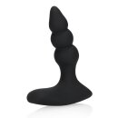 Loveline Beaded Vibrating Anal Plug with Remote Control - Licorice Black