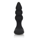 Loveline Beaded Vibrating Anal Plug with Remote Control - Licorice Black