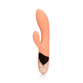 Loveline Ultra Soft Silicone Rabbit Vibrator - Ceramic Peach