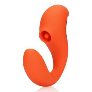 Loveline G-Spot Vibrator with Clitoral Pulse Wave - Untamed Orange