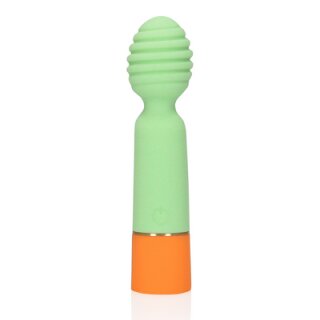 Loveline Ribbed Mini Vibrator with USB Charger - Spring Sage