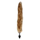 Shots - Ouch! Fox Tail with Metal Butt Plug - Brown