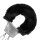 Furry Metal Hand Cuffs Black