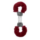Furry Metal Hand Cuffs Red