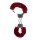 Furry Metal Hand Cuffs Red