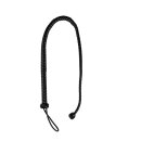 Shots - Ouch! PU Leather Whip with Knot Detail - Black