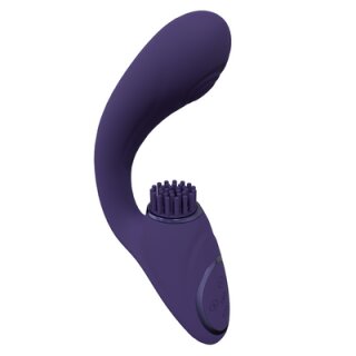 VIVE Gen Triple Motor G-Spot Vibrator with Pulse Wave and Vibrating Bristles - Purple