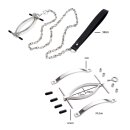 Kiotos Steel Clit Clamp mit Leine Kette