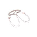 Sportsheets Peaches n Creame - Halsband mit Nippelklammern rosa