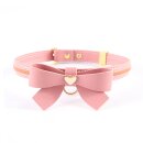 Sevanda Love Heart Butterfly Leder Halsband mit Leine rosa