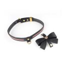 Sevanda Love Heart Butterfly Leder Halsband Set schwarz/rosa